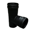 Te Vitrificada Negro  90º 80mm con tapón (TTVNM310)