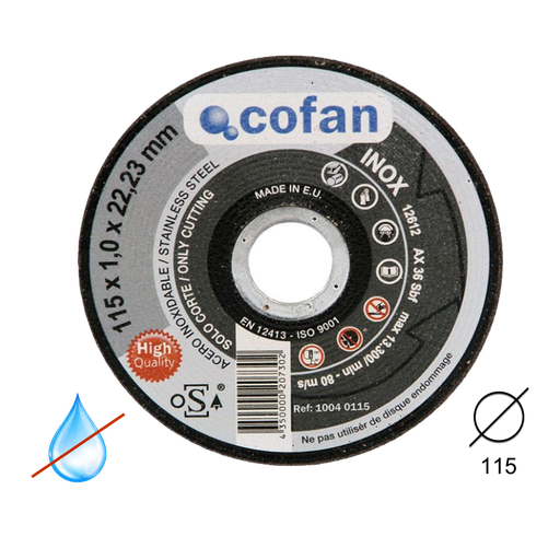 [COFAN-339] Disco Corte Acero 115 mm  Ref: 1004 1115