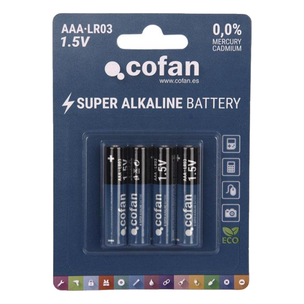 Pila alcalina LR03 AAA Cofan (4 ud)