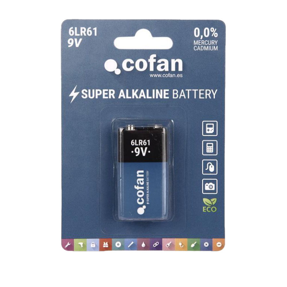 Pila alcalina Cofan 6LR61