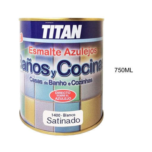 [TITAN-220] Titan Esmalte Azulejos Cocinas y Baños Blanco Satinado 02E 750 ml