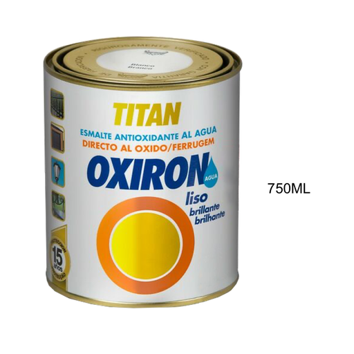 [TITAN-P572] Titan Esmalte Brillante Al Agua Antioxidante Oxiron Liso 02L 750 ml Ref: 02L