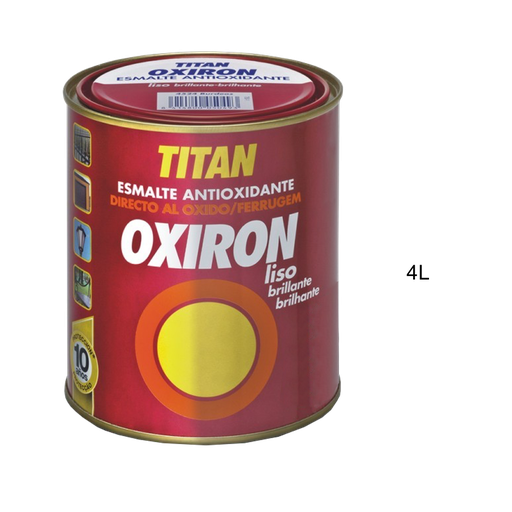 [TITAN-P207] Titan Esmalte Brillante Antioxidante Oxiron Liso 02C 4 L