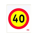 Señal Bolsa de plástico límite de velocidad 40 Ref: REF: 006