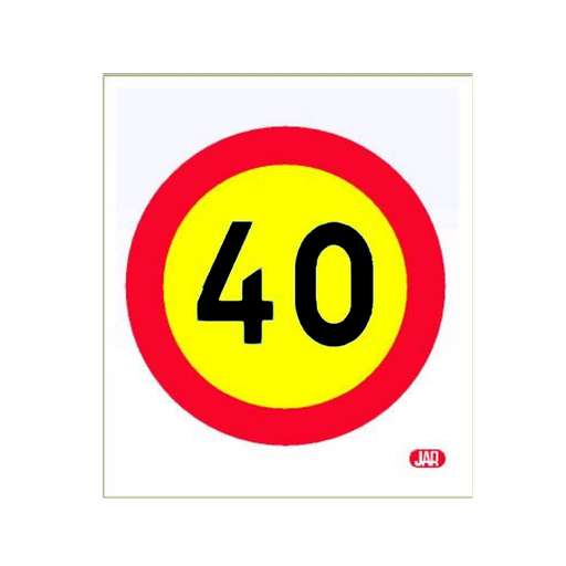 [JAR-07] Señal Bolsa de plástico límite de velocidad 40 Ref: REF: 006
