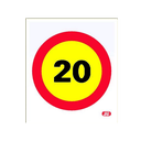 Señal Bolsa de plástico límite velocidad 20
