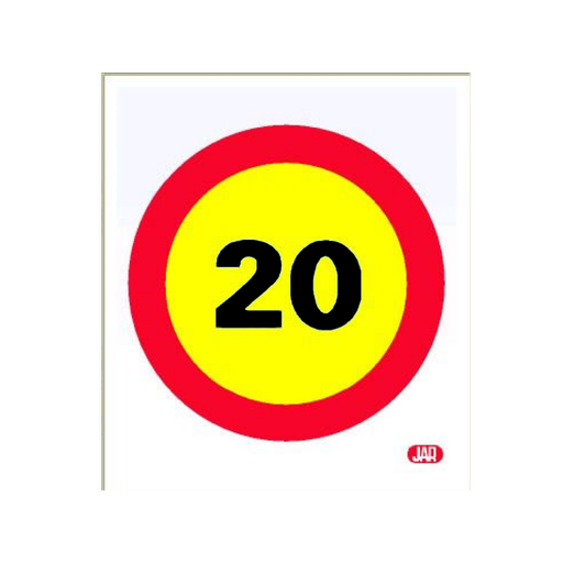 [JAR-09] Señal Bolsa de plástico límite velocidad 20
