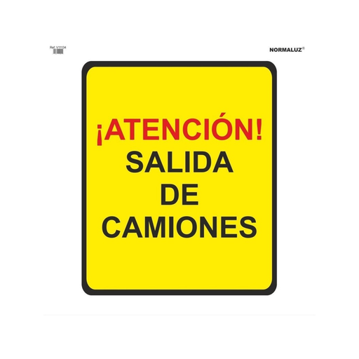 [NOR-11] Señal Bolsa Textil ° Atención ! Salida Camiones  Ref: V11134
