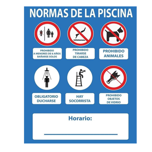 [NOR-22] Señal PVC Piscina Hay Socorrista  Ref: RD2A068