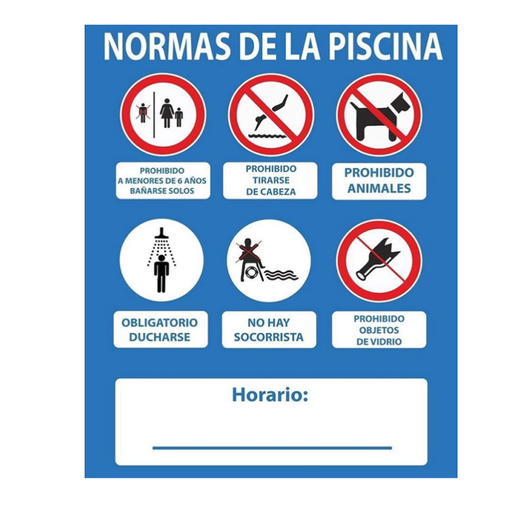 [NOR-23] Señal PVC Piscina No Socorrista  Ref: RD2A067