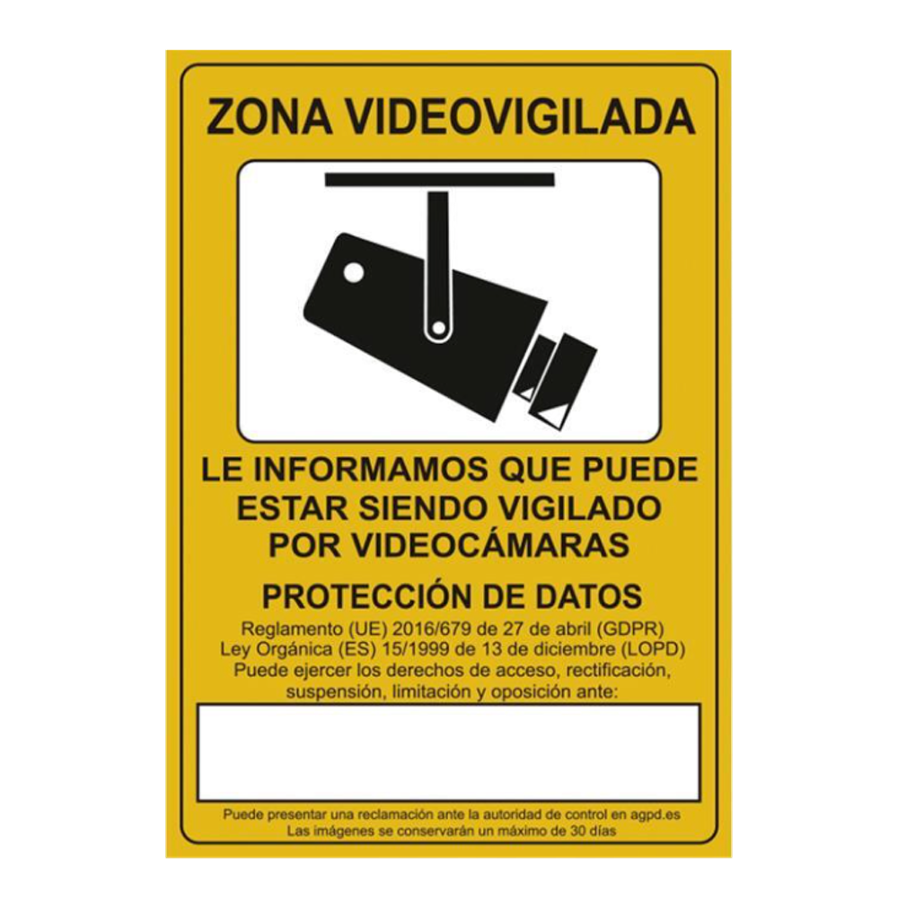Señal Zona Videovigilada 297x210