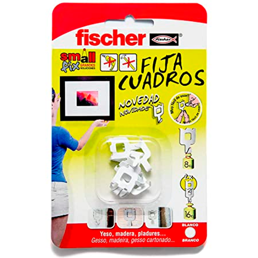[FISCHER-324] Blister Fija cuadros Blanco  Ref: 522206
