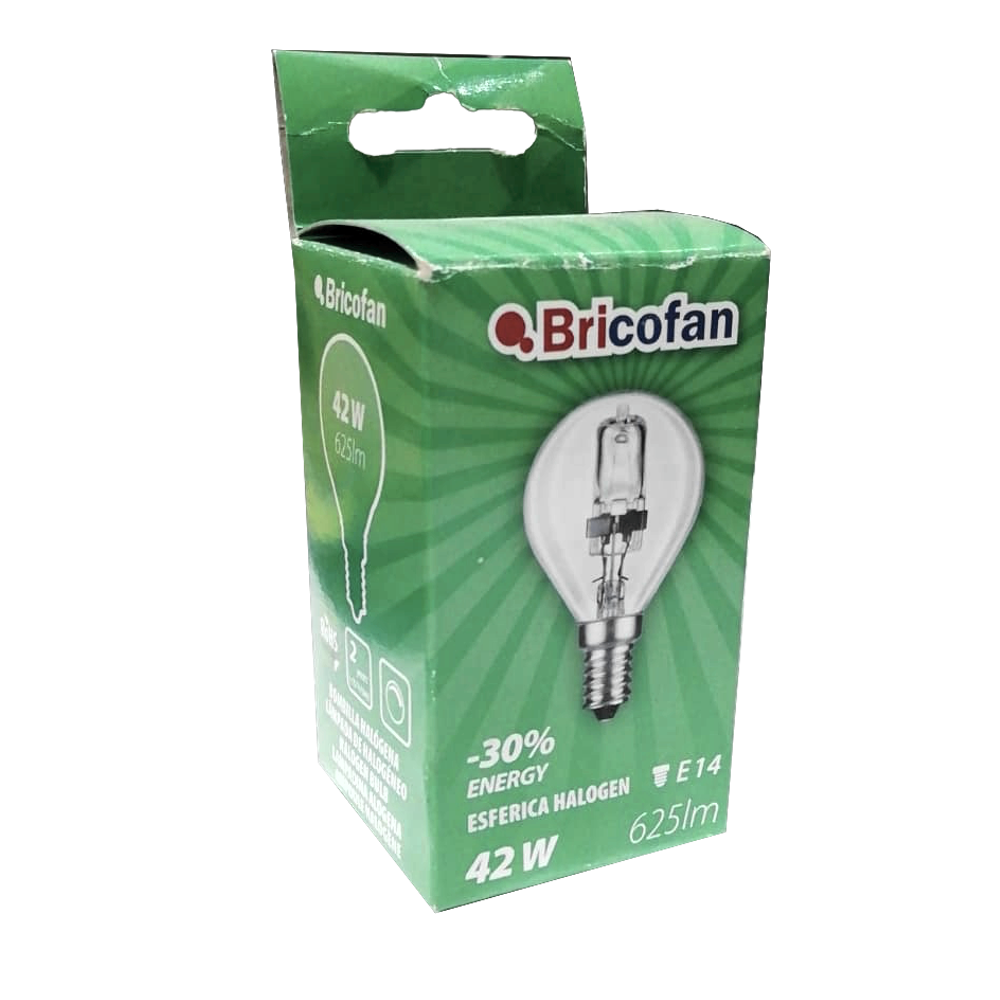 Bombilla Halógena Esférica E14 42 W