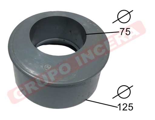 [TAP-SIM12575] Tapón PVC reducción simple 125 mm 75 mm