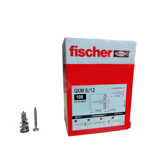 [FISCHER-475] Caja de Taco Autoperforado GKM S/12 (100 uds)  Ref: 40432