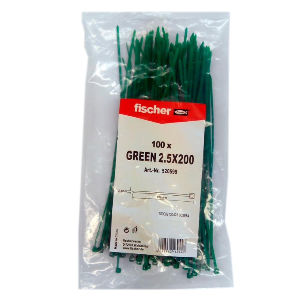 Bolsa de Bridas Verdes 4,6x200 mm Fischer