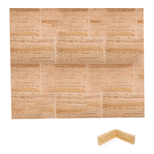 [VERNI-185] Esquina entrante moldura Travertino Arenado 4x12x30x30