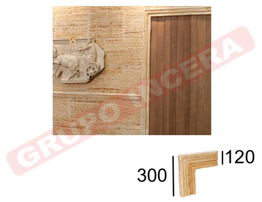 [VERNI-186] Ángulo moldura Travertino Arenado 4x12x30x30