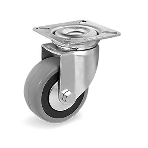[RUE-24] Rueda Giratoria de Goma Gris Anti-Huella 80x24 mm Serie 37 Ref: 374103