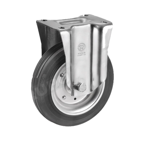 [RUE-98] Rueda Fija de Goma Negra Estandar 125 mm Serie 53 Ref: 535703