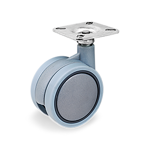 [RUE-P85] Rueda Giratoria Pareada de Poliamida Gris Serie 34