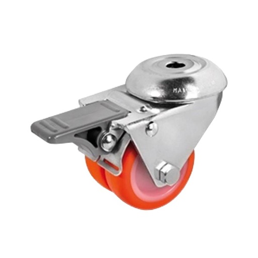[RUE-17] Rueda Pareada de Poliuretano Termoplástico Naranja 50 x 18mm Serie 36