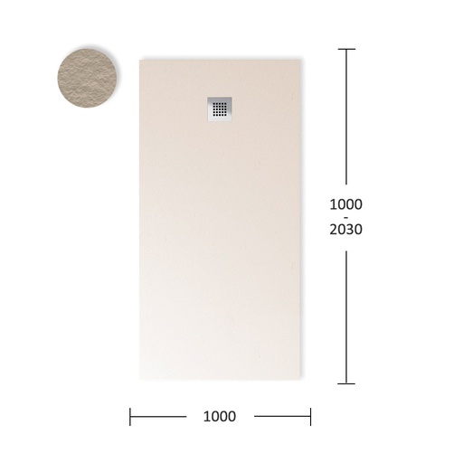 [FIO-P239] Plato de Ducha Silex Pizarra Blanco Roto 1000 mm