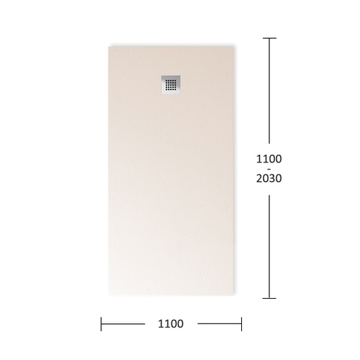 [FIO-P047] Plato de Ducha Silex Liso Blanco Roto 1100 mm