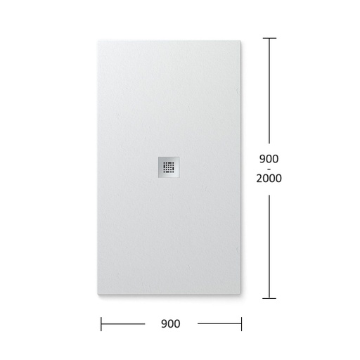 [FIO-P070] Plato de Ducha Essential Pizarra Blanco Total 900 mm