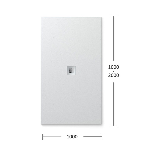 [FIO-P062] Plato de Ducha Essential Pizarra Blanco Total 1000 mm