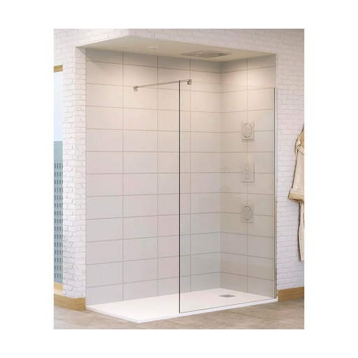 [ECO-P012] Fijo para Ducha 1950 mm Perfil Blanco 8 mm de Espesor