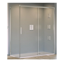 Frontal para Ducha Tuvalu + Lateral Fijo 1950 mm Perfil Plata Brillo