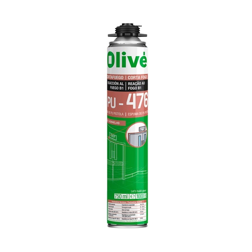 [KRI-02] Espuma Cortafuego Olivé para Pistola 750 ml Ref: 5245e1515S01000