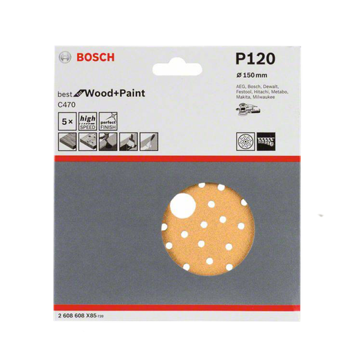 [BOSCH-P153] Hojas de Lija Excéntrica C470 150 mm (5 ud)