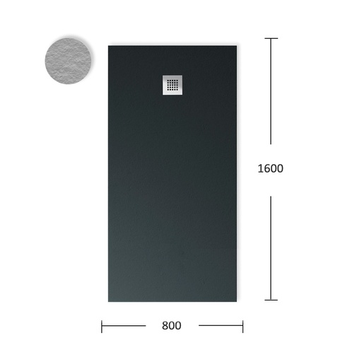 [FIO-075] Plato de ducha Silex Pizarra Nature Negro 800*1600 mm