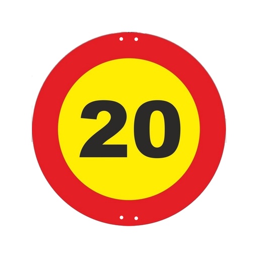 [NOR-30] Señal Vial Metálica Límite Velocidad 20 Km 500 mm Ref. V10020