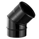 Codo Vitrificado Negro Mate 45º S/P Ø150 (CVNM45150)