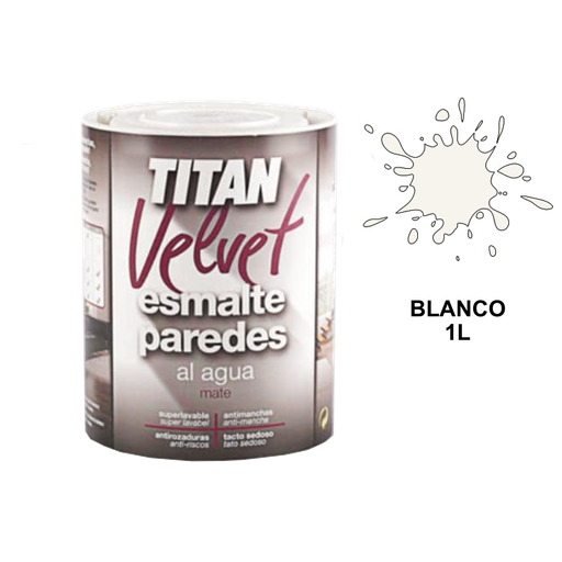[TITAN-251] Titan Velvet Esmalte Paredes al agua Blanco 03w 1 Litro