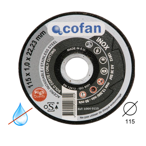 [COFAN-802] Disco Extrafino Acero Inox 115 mm Ref. 10041115