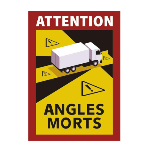 [COFAN-1058] Etiqueta Adhesiva &quot;Attetion Angles Morts&quot; para Camiones Ref. 21201025