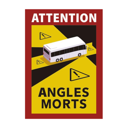 [COFAN-1059] Etiqueta Adhesiva &quot;Attetion Angles Morts&quot; para Autobuses Ref. 21201026