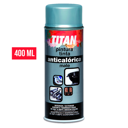 [TITAN-859] Titan Spray Pintura Anticalórica R.300 Aluminio S09 400 ml