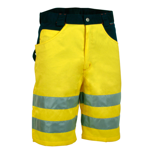 [COFRA-234] Bermuda Alta Visibilidad V074 Amarillo/Azul Marino Talla 48