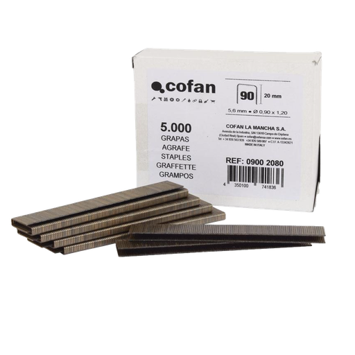 [COFAN-P1158] Caja de Grapas 90 (5.000 uds) para Clavadora/Grapadora Neumática