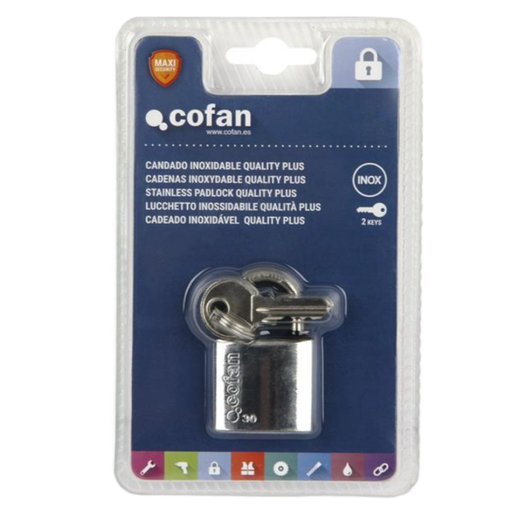 [COFAN-P1310] Candado Inoxidable Quality Plus Arco Largo