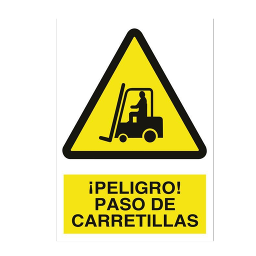 [COFAN-1898] Señal Paso Carretillas Poliestireno 210 x 148 mm Ref. A22PL210148
